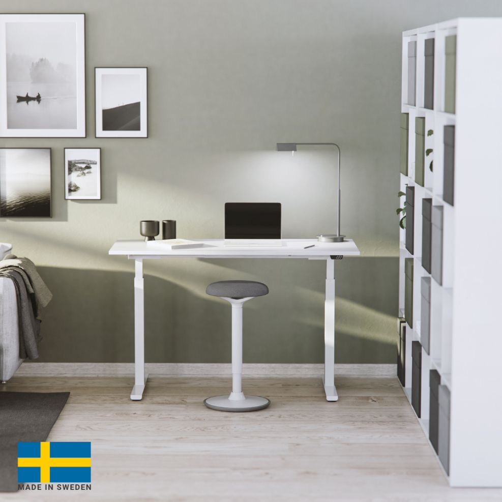 Height Adjustable Desk Scandic 2 | size: Length: 70cm, Width: 100cm, Height: 117.5cm | color: White / Gray | image: 4 | variant: 1006317