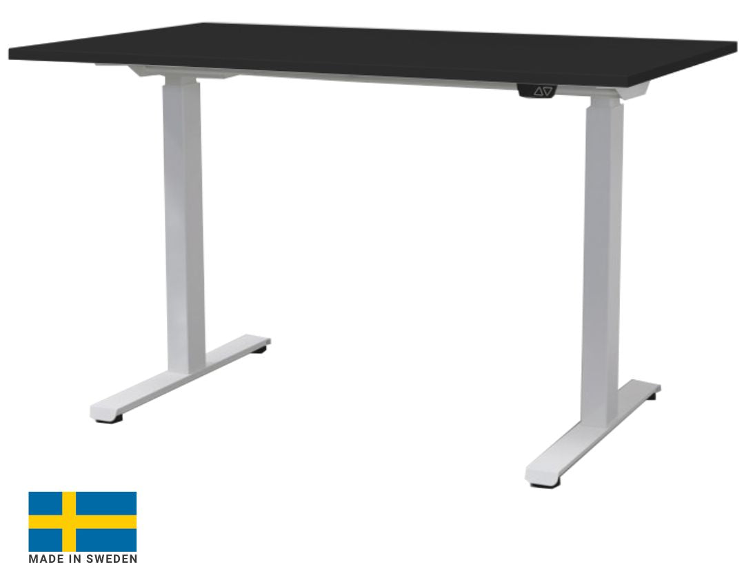 Height Adjustable Desk Scandic 6 | size: Length: 70cm, Width: 140cm, Height: 117.5cm | color: Black / White | image: 0 | variant: 1006333