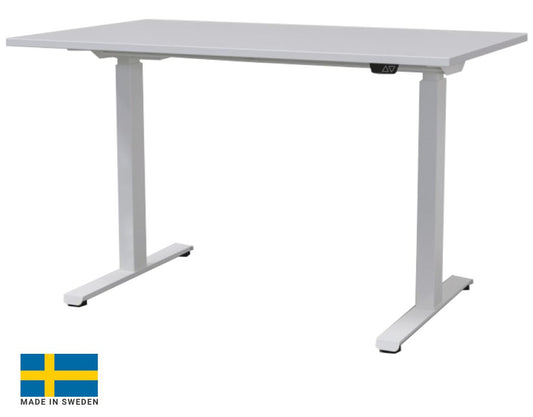 Height Adjustable Desk Scandic | size: Length: 70cm, Width: 100cm, Height: 117.5cm | color: White / White | image: 0 | variant: 1006311