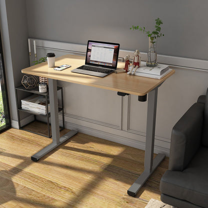Height Adjustable Desk Verona | size: Length: 60cm, Width: 120cm, Height: 116cm | color: Oak / Gray | image: 2 | variant: 1001503