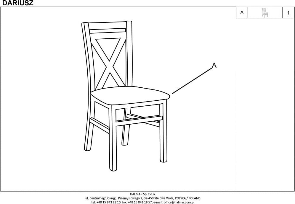 Kitchen Chair Dariusz | size: Width: 45cm, Height: 90cm, Depth: 43cm | color: Brown | image: 4 | variant: 1003014
