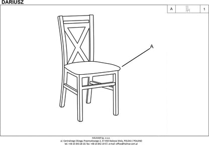 Kitchen Chair Dariusz | size: Width: 45cm, Height: 90cm, Depth: 43cm | color: Brown | image: 4 | variant: 1003014