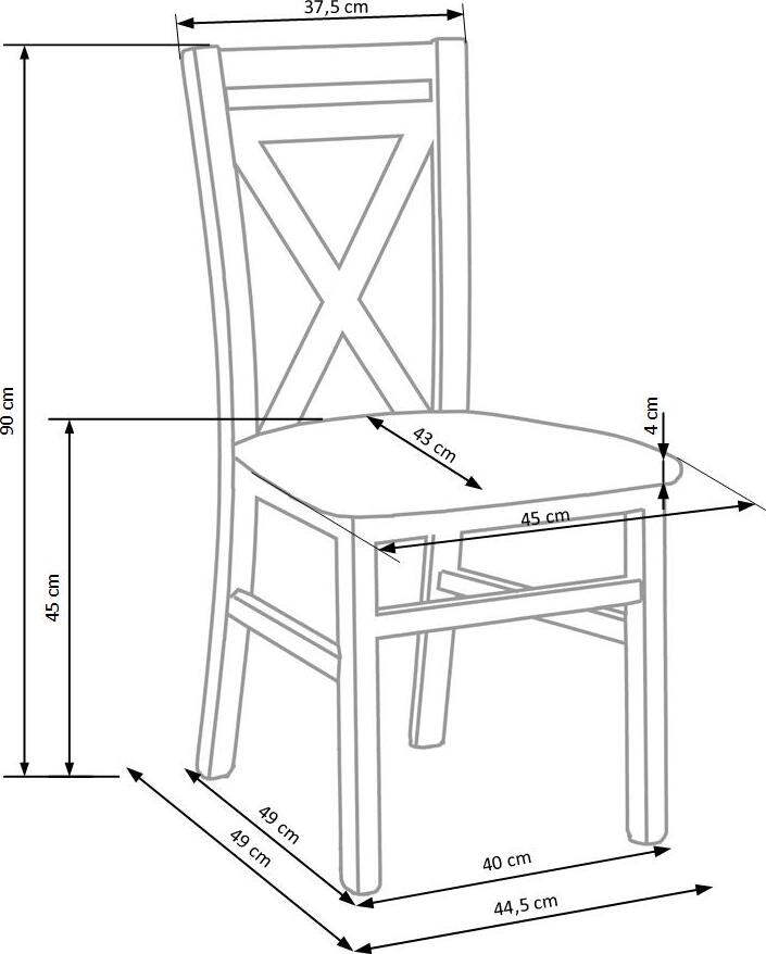 Kitchen Chair Dariusz | size: Width: 45cm, Height: 90cm, Depth: 43cm | color: Gray | image: 2 | variant: 1003013