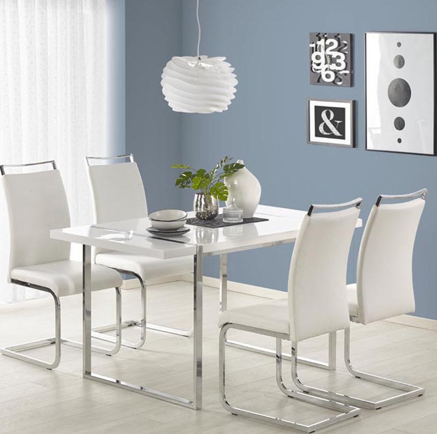 Kitchen Chair East Basildon | size: Width: 42cm, Height: 99cm, Depth: 55cm | color: White | image: 3 | variant: 1006955