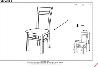 Kitchen Chair Gerard 2 | size: Width: 46cm, Height: 97cm, Depth: 55cm | color: Beige | image: 3 | variant: 1003037