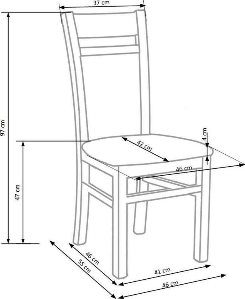 Kitchen Chair Gerard 2 | size: Width: 46cm, Height: 97cm, Depth: 55cm | color: White/Grey | image: 2 | variant: 1003039