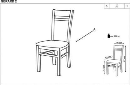 Kitchen Chair Gerard 2 | size: Width: 46cm, Height: 97cm, Depth: 55cm | color: White/Grey | image: 3 | variant: 1003039