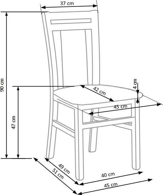 Kitchen Chair Hubert 8 | size: Width: 45cm, Height: 90cm, Depth: 51cm | color: Gray | image: 2 | variant: 1003047