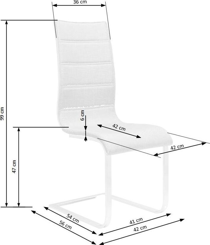 Kitchen Chair K106 | size: Width: 42cm, Height: 99cm, Depth: 58cm | color: Black | image: 4 | variant: 1011490