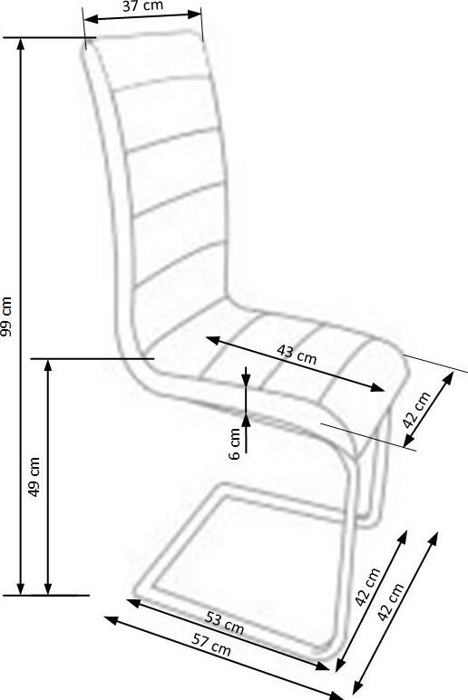 Kitchen Chair K132 | size: Width: 42cm, Height: 99cm, Depth: 57cm | color: White | image: 7 | variant: 1011456