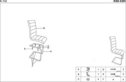 Kitchen Chair K132 | size: Width: 42cm, Height: 99cm, Depth: 57cm | color: White | image: 8 | variant: 1011456