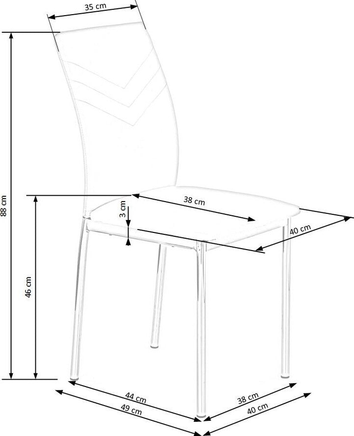 Kitchen Chair K137 | size: Width: 43cm, Height: 92cm, Depth: 49cm | color: Gray | image: 7 | variant: 1011428