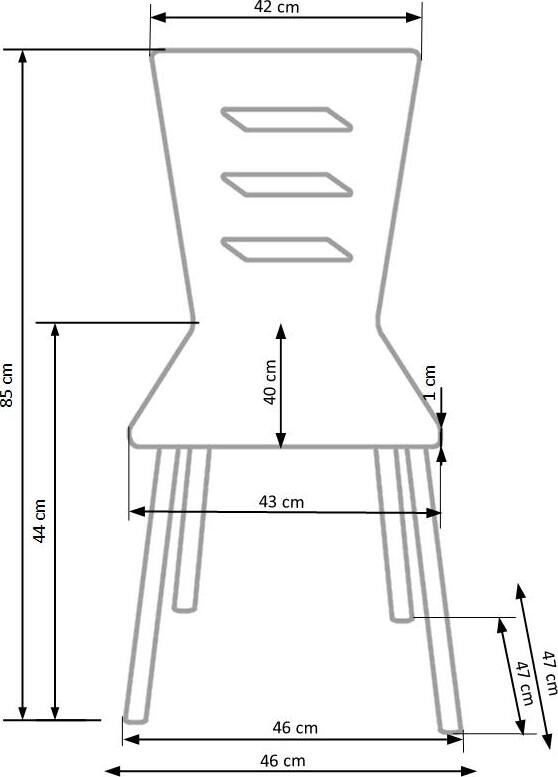 Kitchen Chair K155 | size: Width: 43cm, Height: 85cm, Depth: 47cm | color: White | image: 5 | variant: 1011431