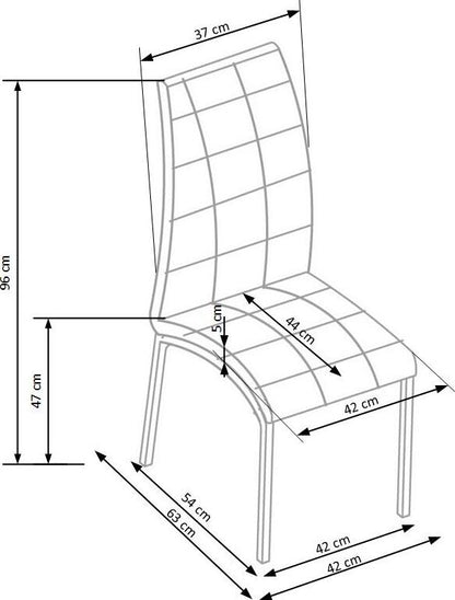 Kitchen Chair K186 | size: Width: 42cm, Height: 100cm, Depth: 63cm | color: Black | image: 8 | variant: 1003055