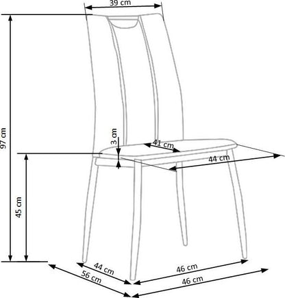 Kitchen Chair K187 | size: Width: 44cm, Height: 97cm, Depth: 41cm | color: Beige | image: 7 | variant: 1003058