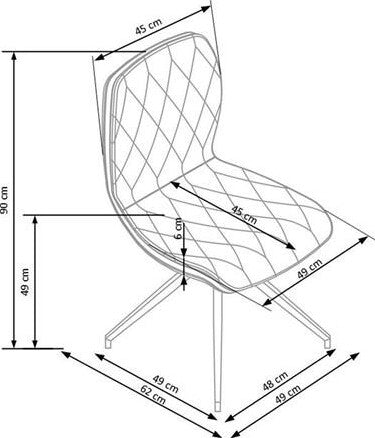 Kitchen Chair K237 | size: Width: 49cm, Height: 90cm, Depth: 62cm | color: Beige | image: 3 | variant: 1003092