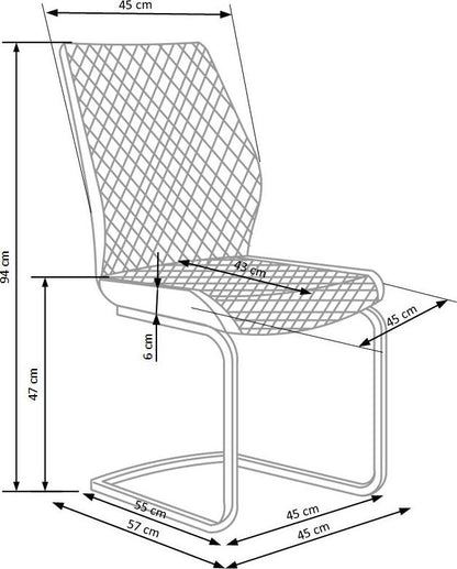 Kitchen Chair K272 | size: Width: 45cm, Height: 94cm, Depth: 57cm | color: Beige | image: 7 | variant: 1011473