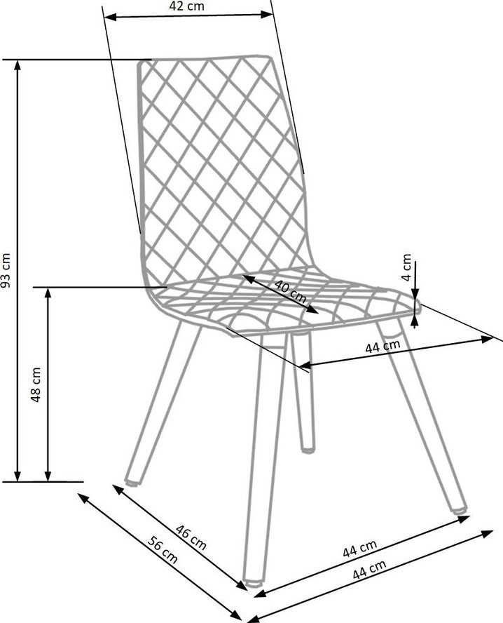 Kitchen Chair K282 | size: Width: 56cm, Height: 93cm, Depth: 44cm | color: Beige | image: 6 | variant: 1003105