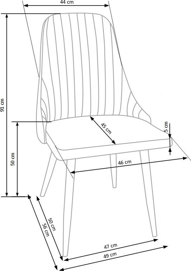 Kitchen Chair K285 | size: Width: 56cm, Height: 85cm, Depth: 49cm | color: Beige | image: 3 | variant: 1003107