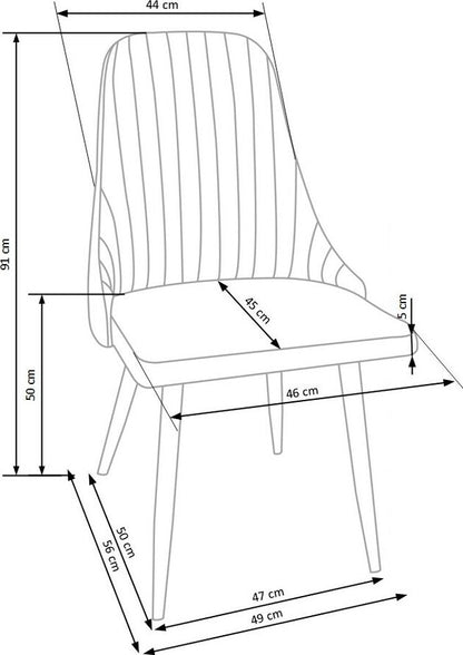Kitchen Chair K285 | size: Width: 56cm, Height: 85cm, Depth: 49cm | color: Beige | image: 3 | variant: 1003107