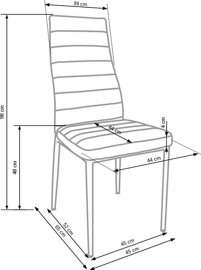 Kitchen Chair K292 | size: Width: 42cm, Height: 98cm, Depth: 47cm | color: Gray | image: 7 | variant: 1011426