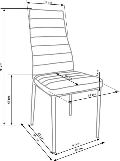 Kitchen Chair K292 | size: Width: 42cm, Height: 98cm, Depth: 47cm | color: Gray | image: 7 | variant: 1011426