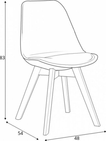 Kitchen Chair K303 | size: Width: 48cm, Height: 83cm, Depth: 54cm | color: Beige | image: 4 | variant: 1003121