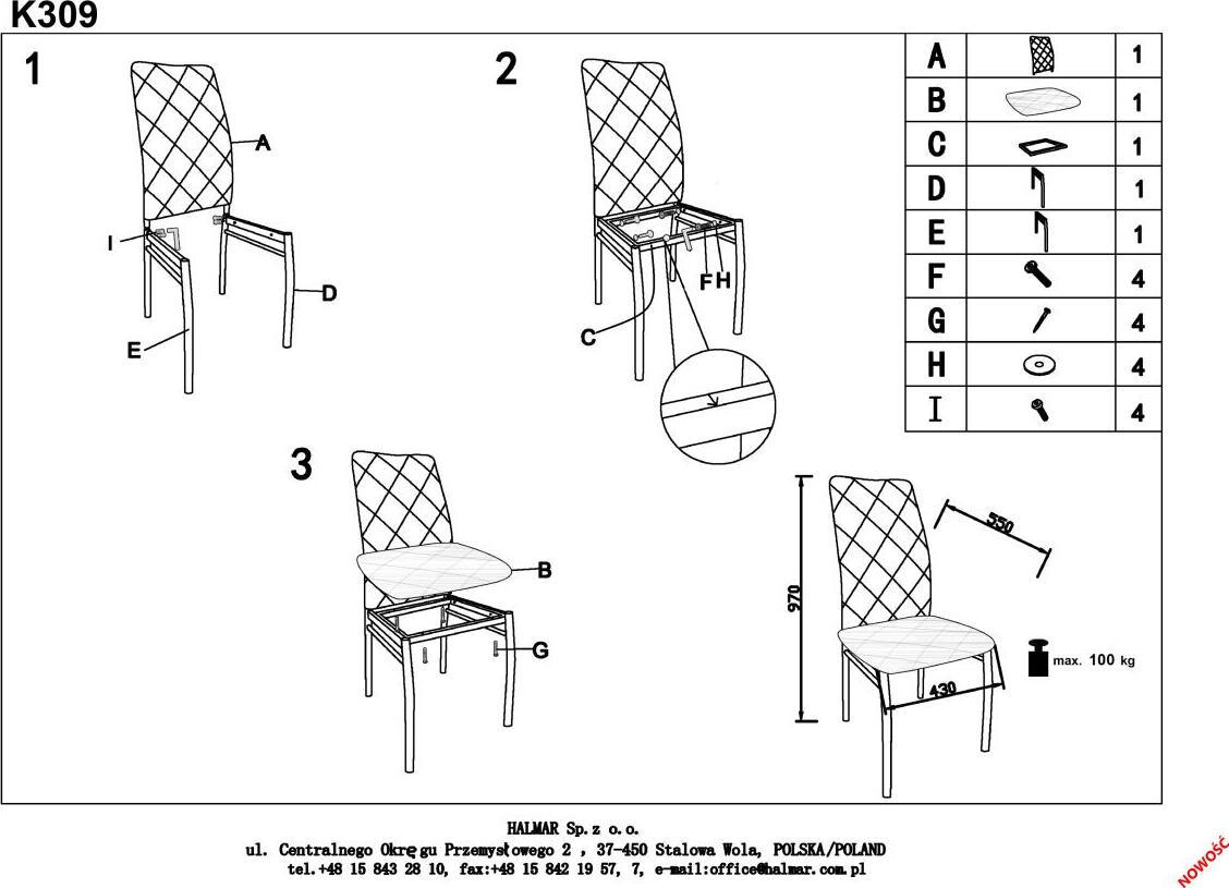 Kitchen Chair K309 | size: Width: 43cm, Height: 97cm, Depth: 57cm | color: Beige | image: 8 | variant: 1003128