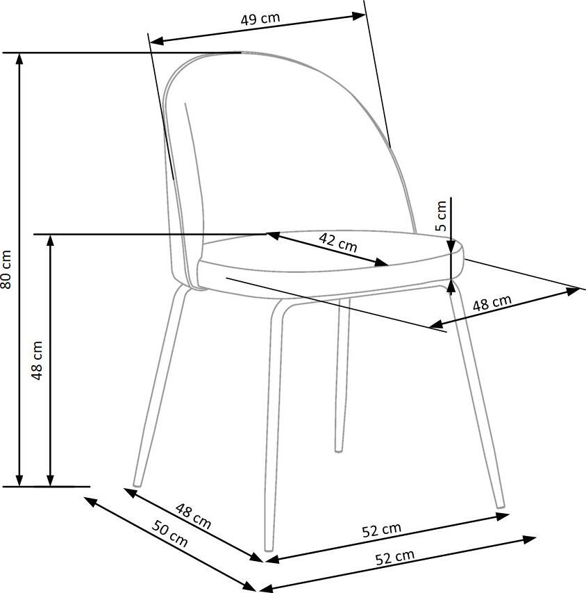 Kitchen Chair K314 | size: Width: 49cm, Height: 80cm, Depth: 50cm | color: Gray | image: 6 | variant: 1003137