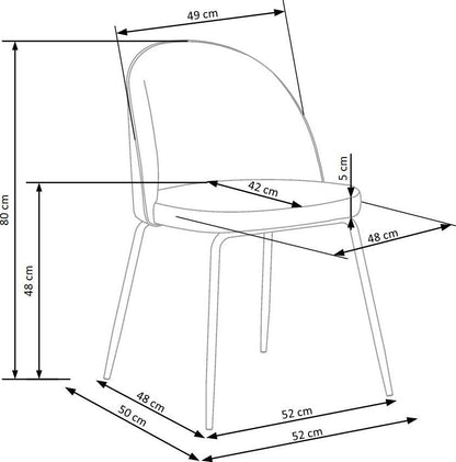 Kitchen Chair K314 | size: Width: 49cm, Height: 80cm, Depth: 50cm | color: Gray | image: 6 | variant: 1003137