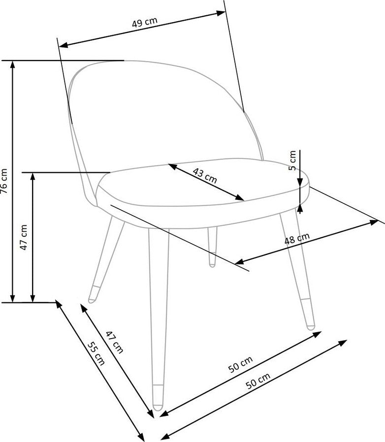 Kitchen Chair K315 | size: Width: 50cm, Height: 76cm, Depth: 55cm | color: Green | image: 7 | variant: 1003139