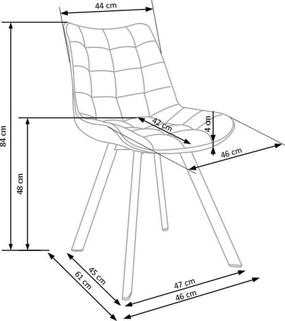 Kitchen Chair K332 | size: Width: 46cm, Height: 84cm, Depth: 61cm | color: Green | image: 9 | variant: 1003145