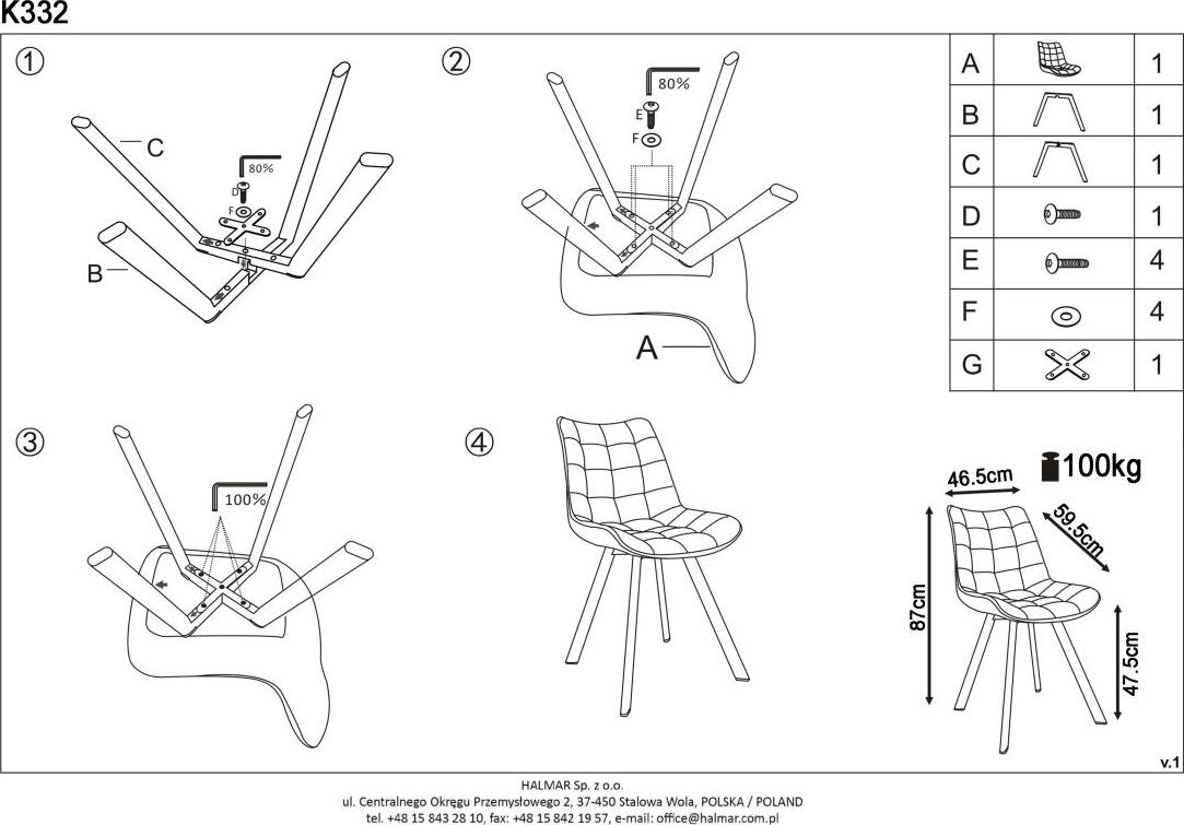 Kitchen Chair K332 | size: Width: 46cm, Height: 84cm, Depth: 61cm | color: Pink | image: 8 | variant: 1003150