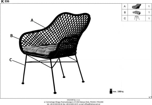 Kitchen Chair K336 | size: Width: 64cm, Height: 89cm, Depth: 64cm | color: Beige | image: 4 | variant: 1011495