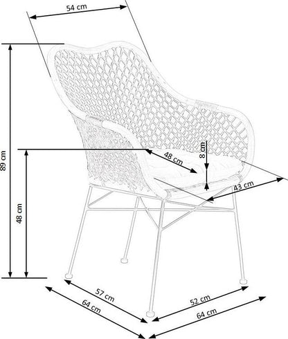 Kitchen Chair K336 | size: Width: 64cm, Height: 89cm, Depth: 64cm | color: Beige | image: 5 | variant: 1011495