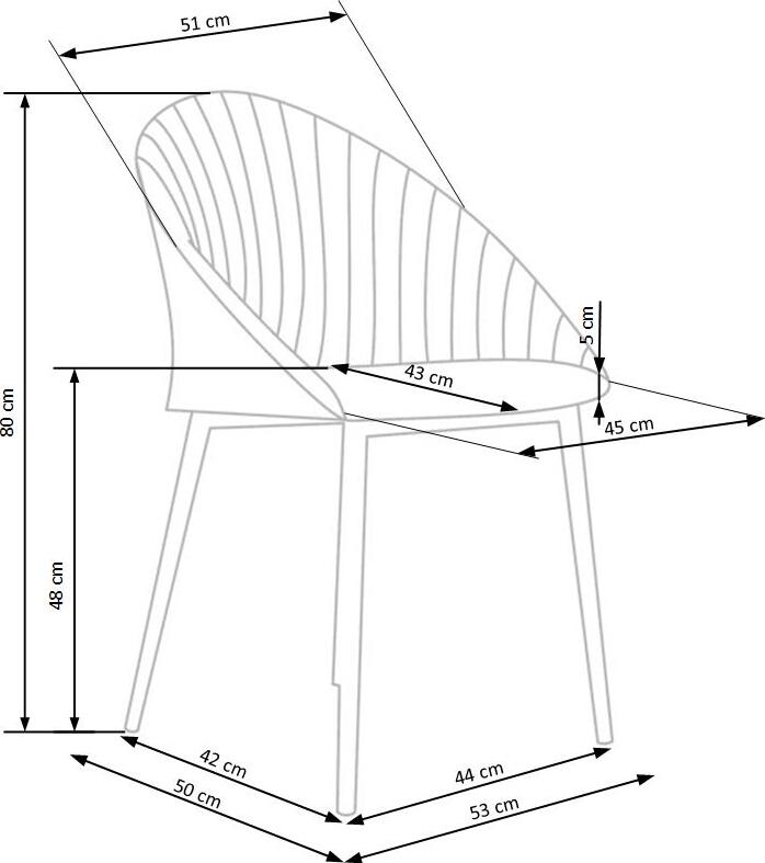 Kitchen Chair K357 | size: Width: 53cm, Height: 80cm, Depth: 50cm | color: Gray | image: 6 | variant: 1003159