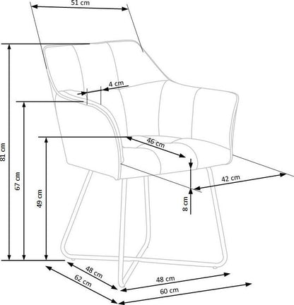 Kitchen Chair K377 | size: Width: 60cm, Height: 81cm, Depth: 62cm | color: Beige | image: 8 | variant: 1003182