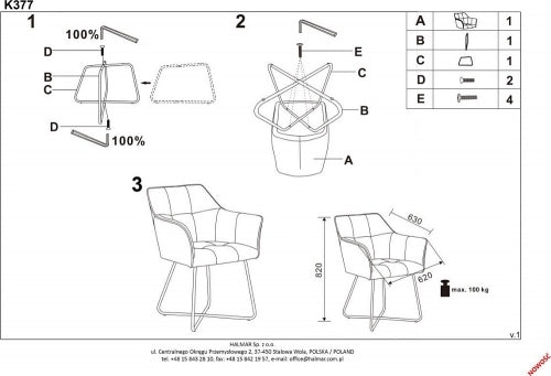 Kitchen Chair K377 | size: Width: 60cm, Height: 81cm, Depth: 62cm | color: Gray | image: 9 | variant: 1003183