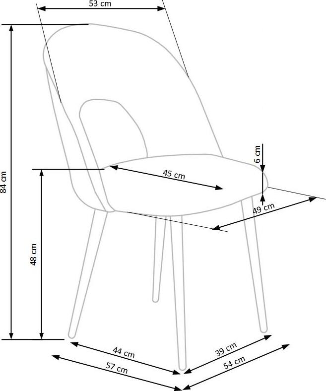 Kitchen Chair K384 | size: Width: 54cm, Height: 84cm, Depth: 57cm | color: Green | image: 8 | variant: 1003194