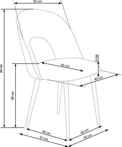 Kitchen Chair K384 | size: Width: 54cm, Height: 84cm, Depth: 57cm | color: Green | image: 8 | variant: 1003194