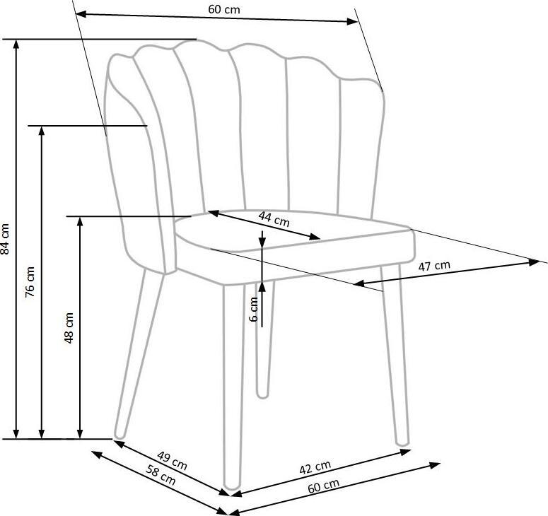 Kitchen Chair K386 | size: Width: 60cm, Height: 84cm, Depth: 58cm | color: Gray | image: 6 | variant: 1003200