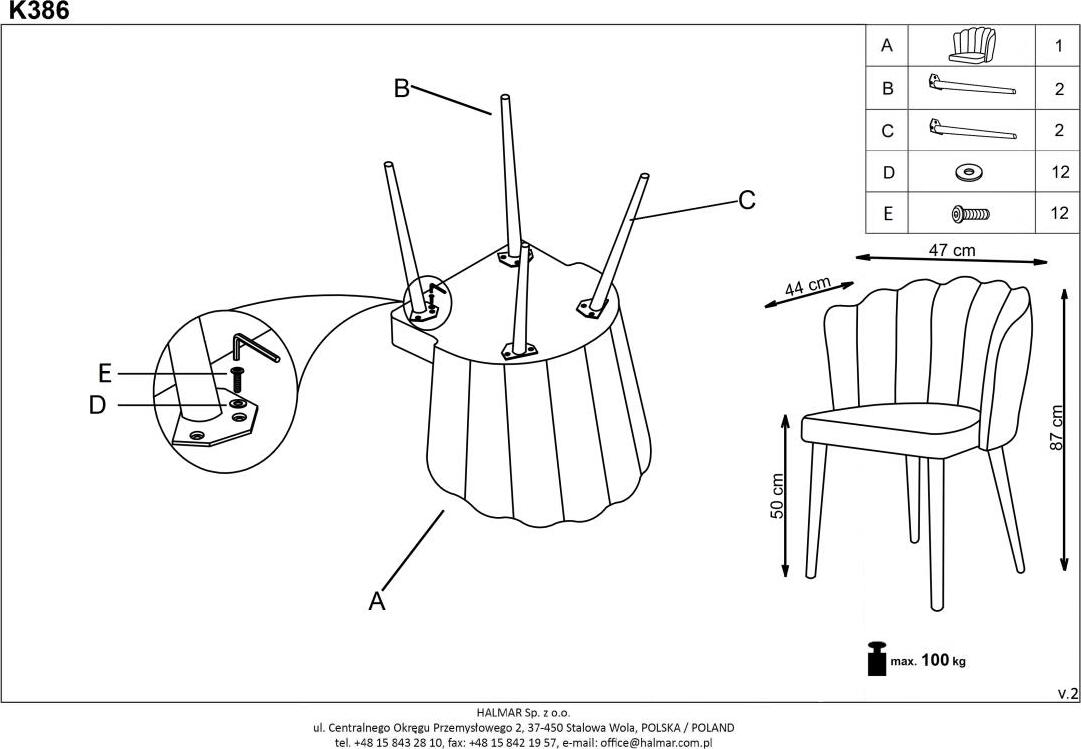 Kitchen Chair K386 | size: Width: 60cm, Height: 84cm, Depth: 58cm | color: Green | image: 8 | variant: 1003201