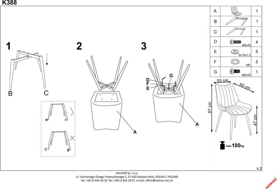 Kitchen Chair K388 | size: Width: 53cm, Height: 87cm, Depth: 61cm | color: Gray | image: 7 | variant: 1003204