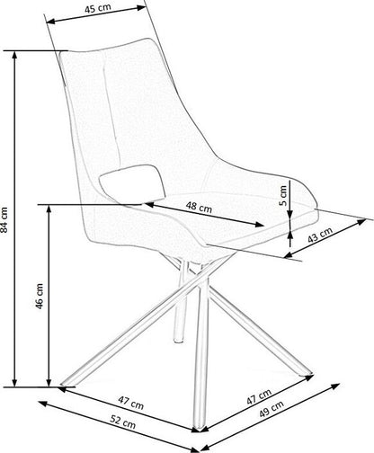 Kitchen Chair K409 | size: Width: 49cm, Height: 84cm, Depth: 52cm | color: Gray | image: 8 | variant: 1011718