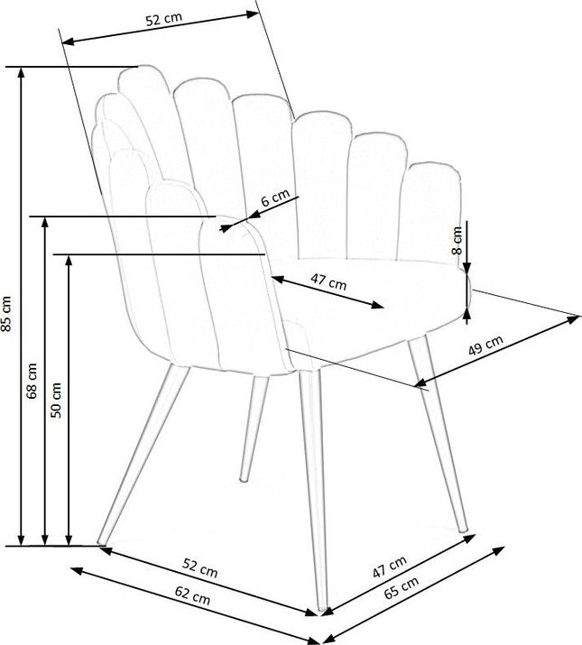 Kitchen Chair K410 | size: Width: 62cm, Height: 85cm, Depth: 62cm | color: Green | image: 8 | variant: 1003224