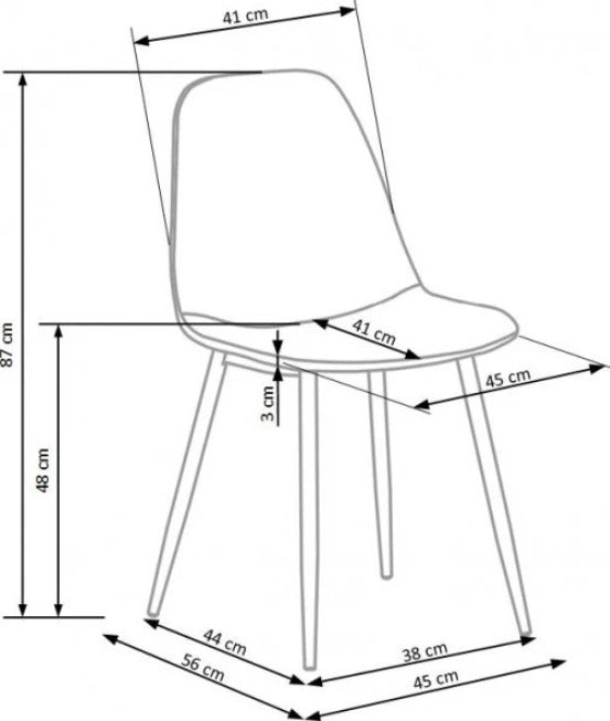 Kitchen Chair K417 | size: Width: 44cm, Height: 87cm, Depth: 56cm | color: Beige | image: 1 | variant: 1003237