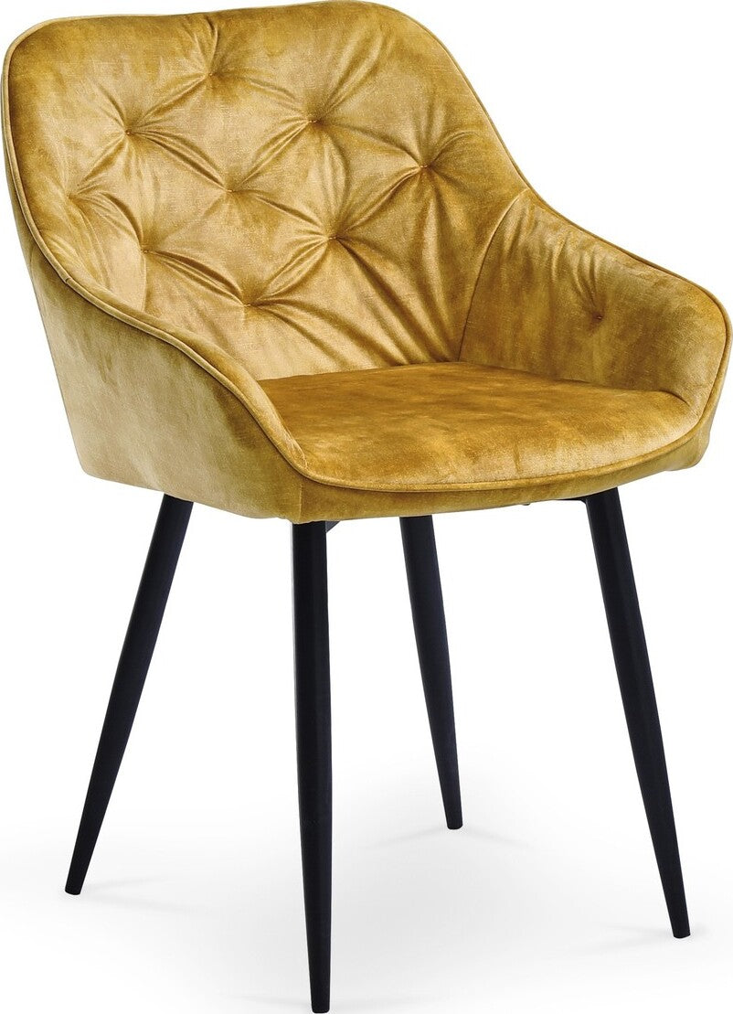 Kitchen Chair K418 | size: Width: 56cm, Height: 81cm, Depth: 65cm | color: Yellow | image: 1 | variant: 1012314