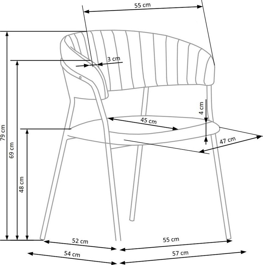Kitchen Chair K426 | size: Width: 57cm, Height: 79cm, Depth: 54cm | color: Green | image: 7 | variant: 1003250