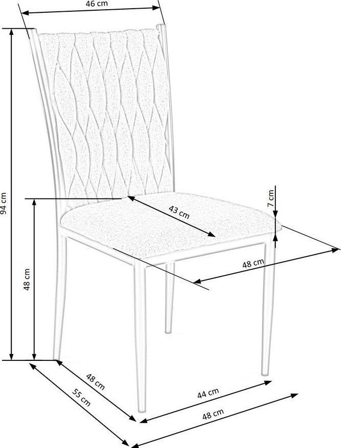 Kitchen Chair K435 | size: Width: 48cm, Height: 94cm, Depth: 55cm | color: Gray | image: 8 | variant: 1011951