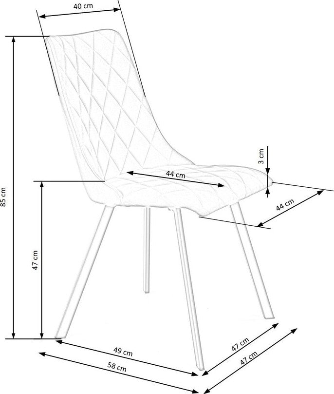 Kitchen Chair K450 | size: Width: 44cm, Height: 85cm, Depth: 58cm | color: Blue | image: 8 | variant: 1003300